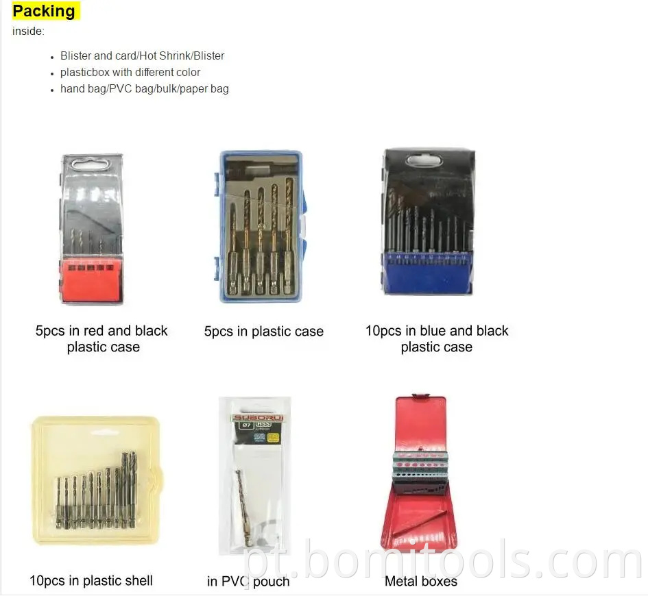 doule R hex shank drill bit packing
